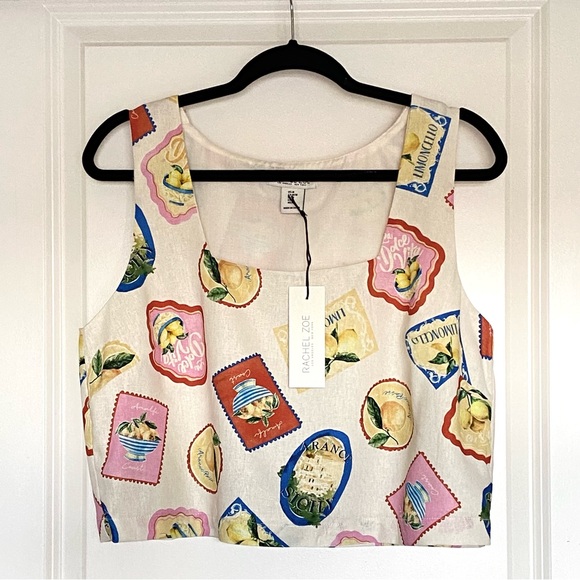 Rachel Zoe Tops - NWT Rachel Zoe Women's Linen Blend Italian Coast Sleeveless Crop Top Size Medium